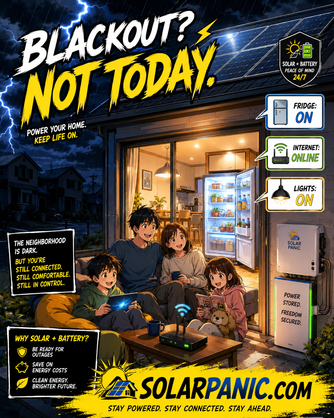 Fridge internet and selected lights still working during blackout