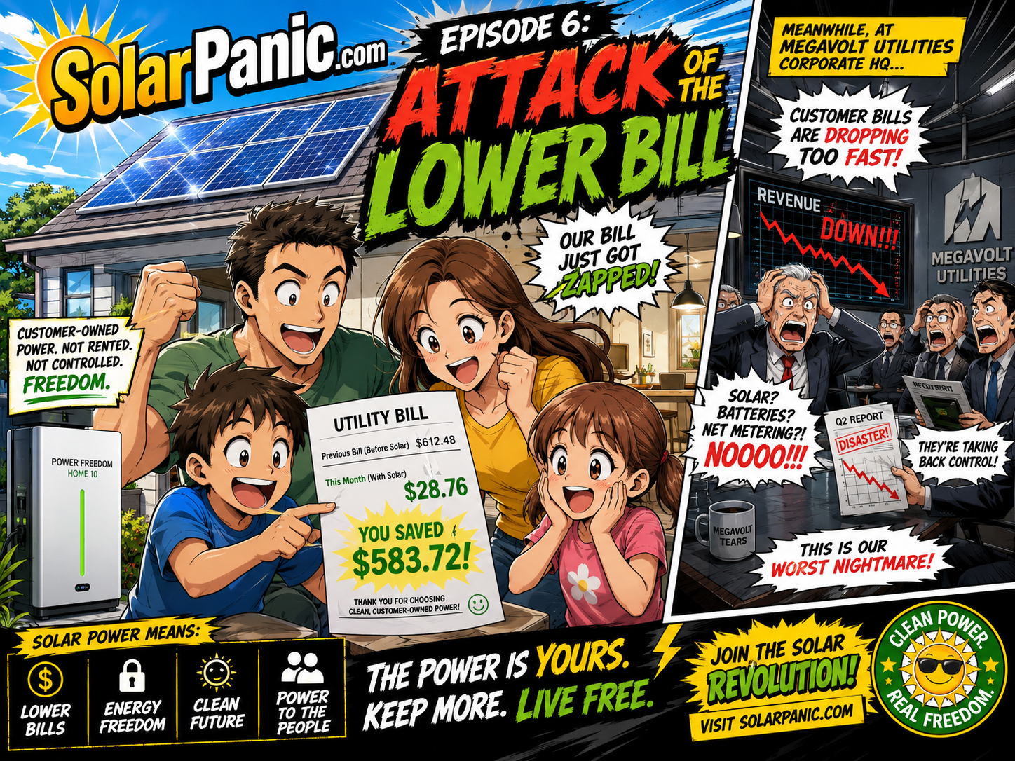 Episode 6 Attack of the Lower Bill manga poster