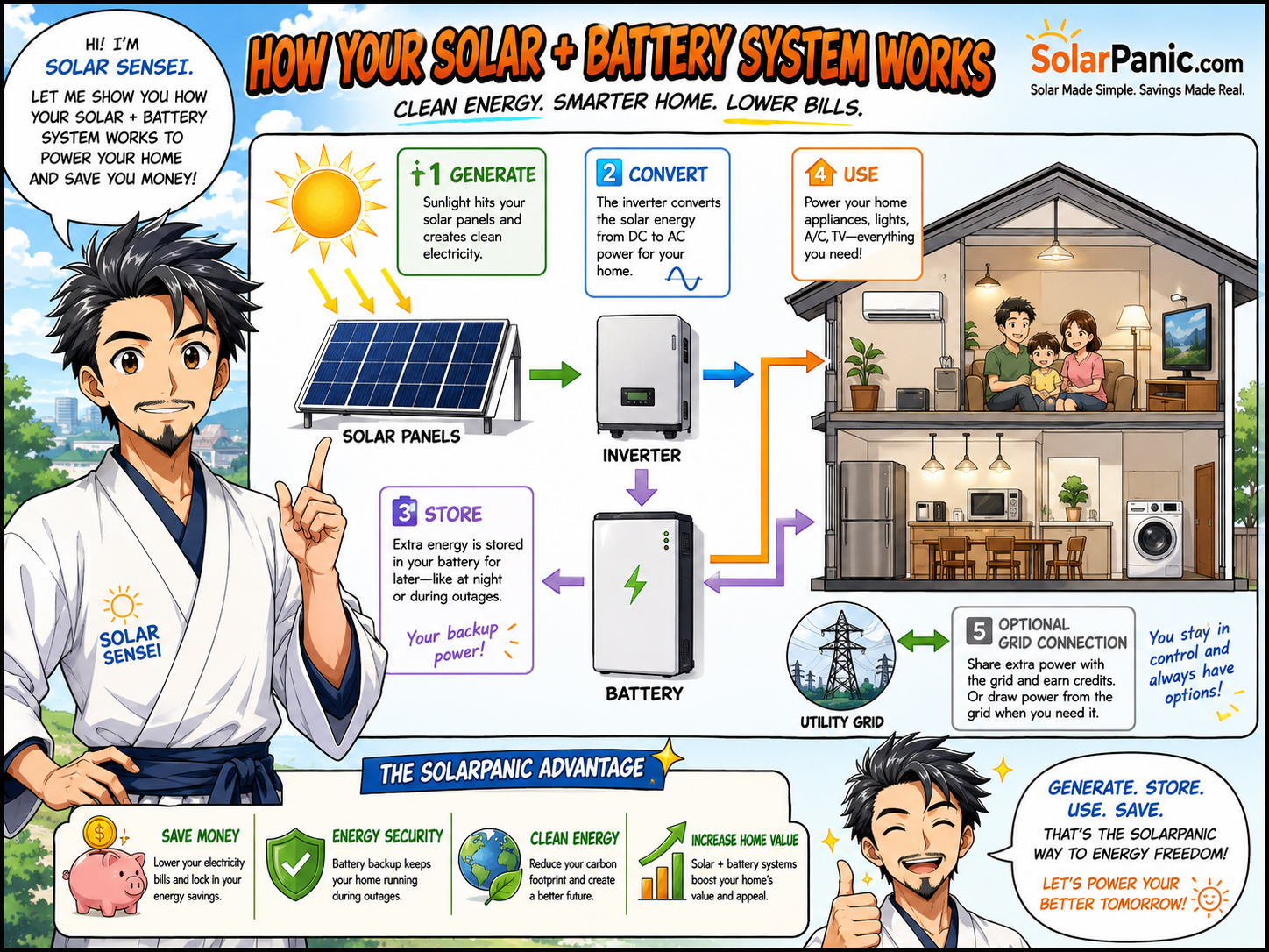 Solar Sensei explaining solar and battery backup system design