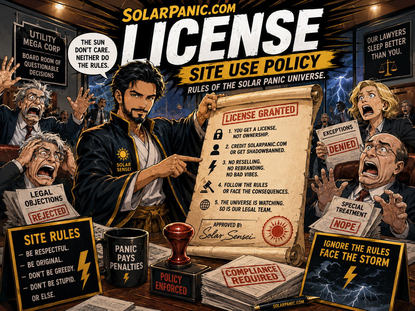 SolarPanic license manga policy scene