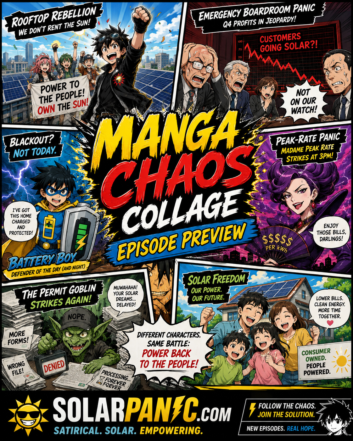 SolarPanic manga episode preview collage