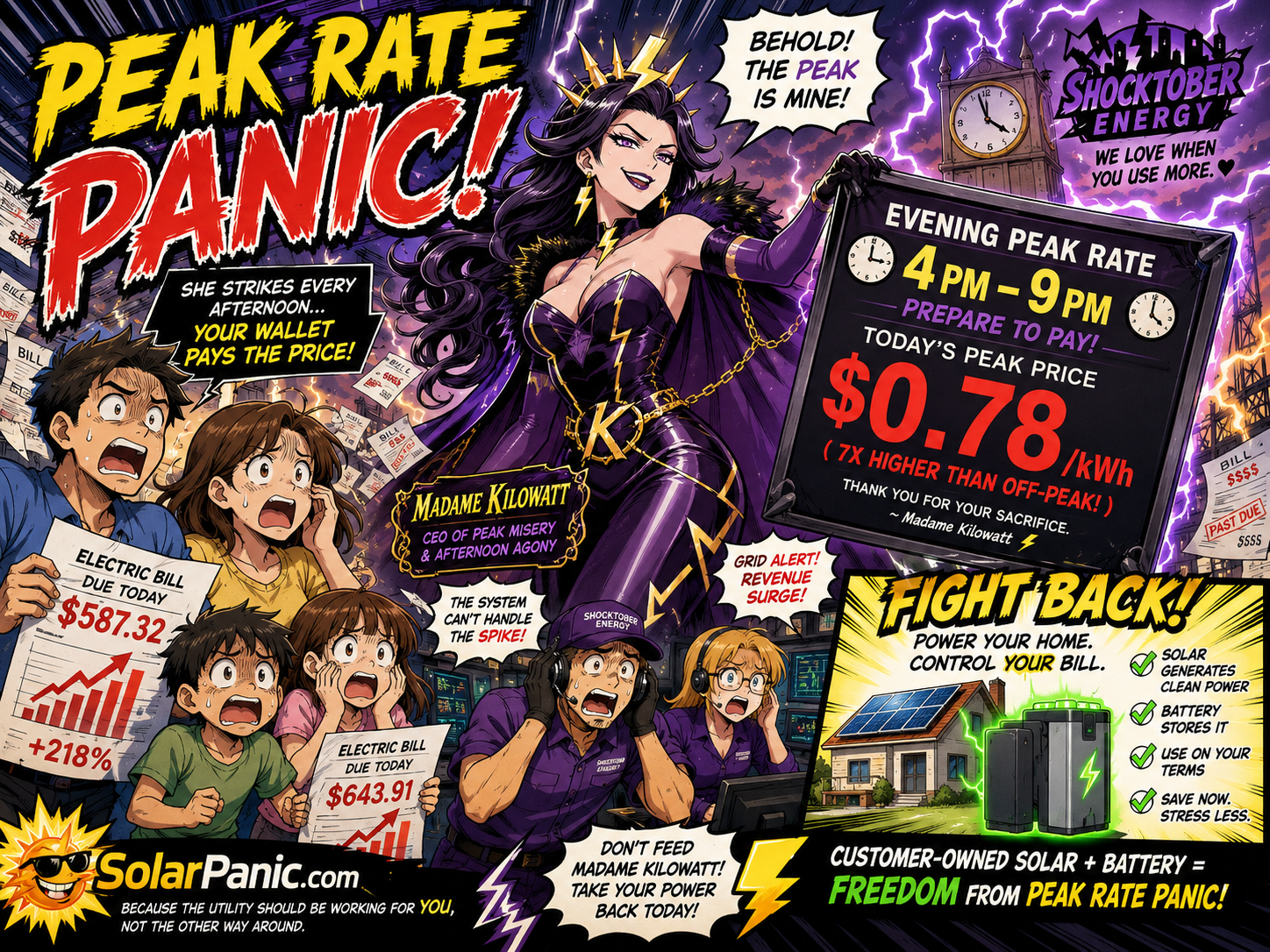 Madame Kilowatt peak rate villain